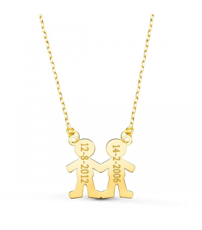Collar personalizado silueta niños Oro 18K colgante mama, regalos para el dia de la madre