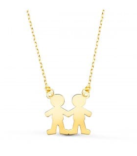 Collar personalizado silueta niños Oro 18K colgante mama, regalos para el dia de la madre