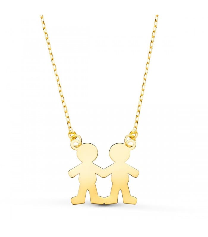 Collier personnalisable silhouette garçons Or 18K