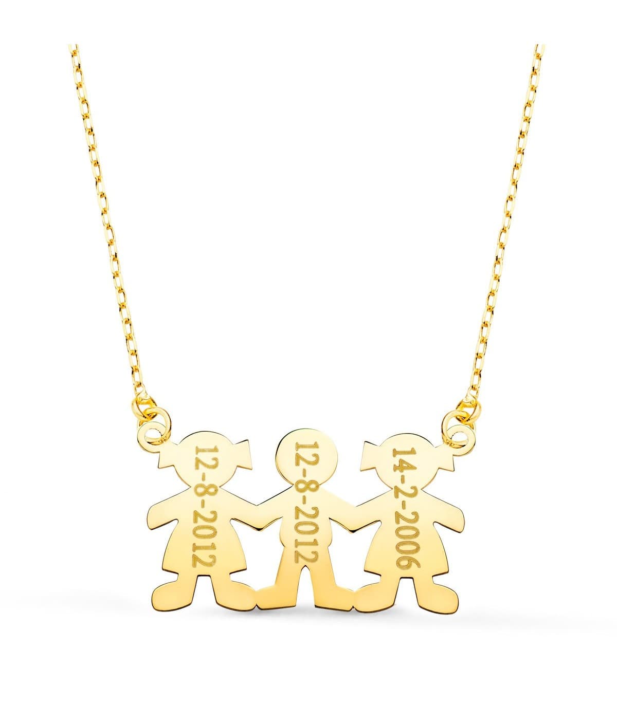Collar personalizado silueta niños niñas Oro 18K colgante día de la made joyas mama collar con nombre