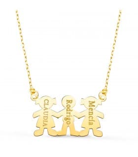Collar personalizado silueta niños niñas Oro 18K colgante día de la made joyas mama collar con nombre