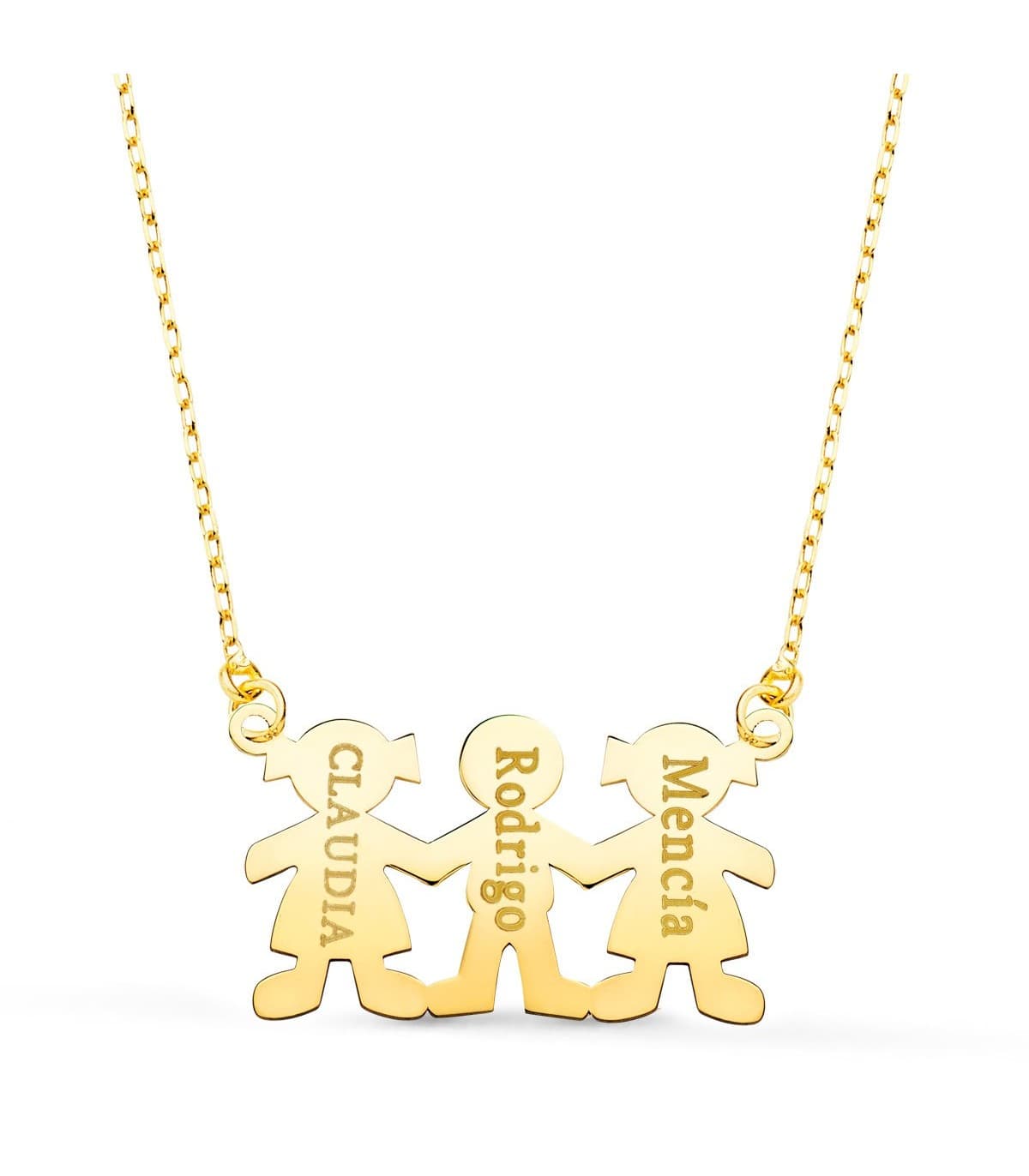 Collar personalizado silueta niños niñas Oro 18K colgante día de la made joyas mama collar con nombre