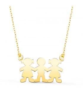 Collar personalizado silueta niños niñas Oro 18K colgante día de la made joyas mama collar con nombre