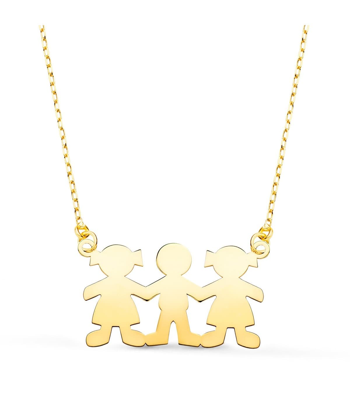 Collar personalizado silueta niños niñas Oro 18K colgante día de la made joyas mama collar con nombre