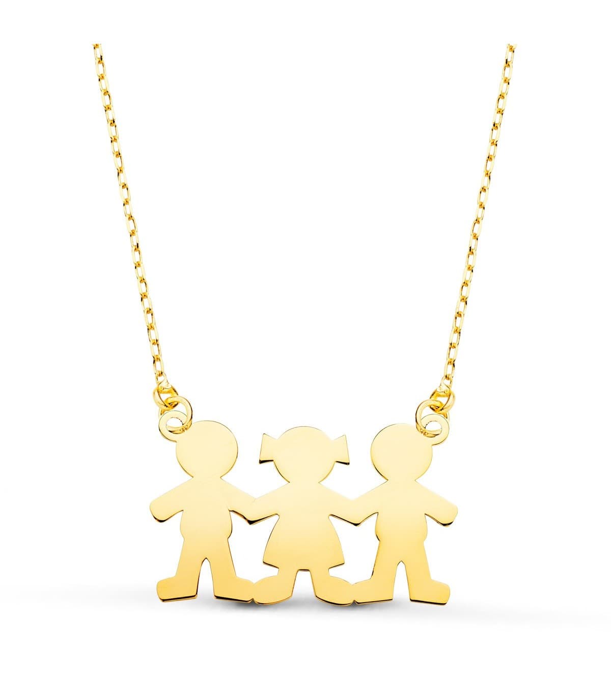 Collar personalizado silueta niños niñas Oro 18K colgante día de la made joyas mama collar con nombre