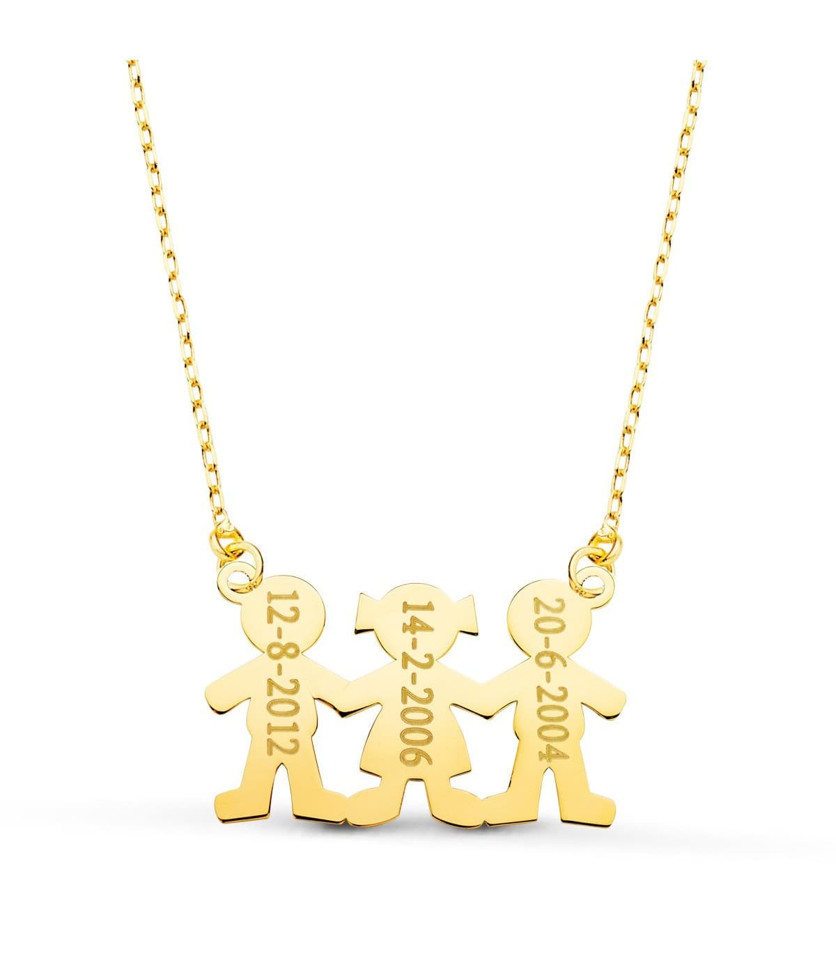 Collar personalizado silueta niños niñas Oro 18K colgante día de la made joyas mama collar con nombre