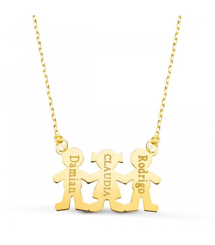 Collar personalizado silueta niños niñas Oro 18K colgante día de la made joyas mama collar con nombre
