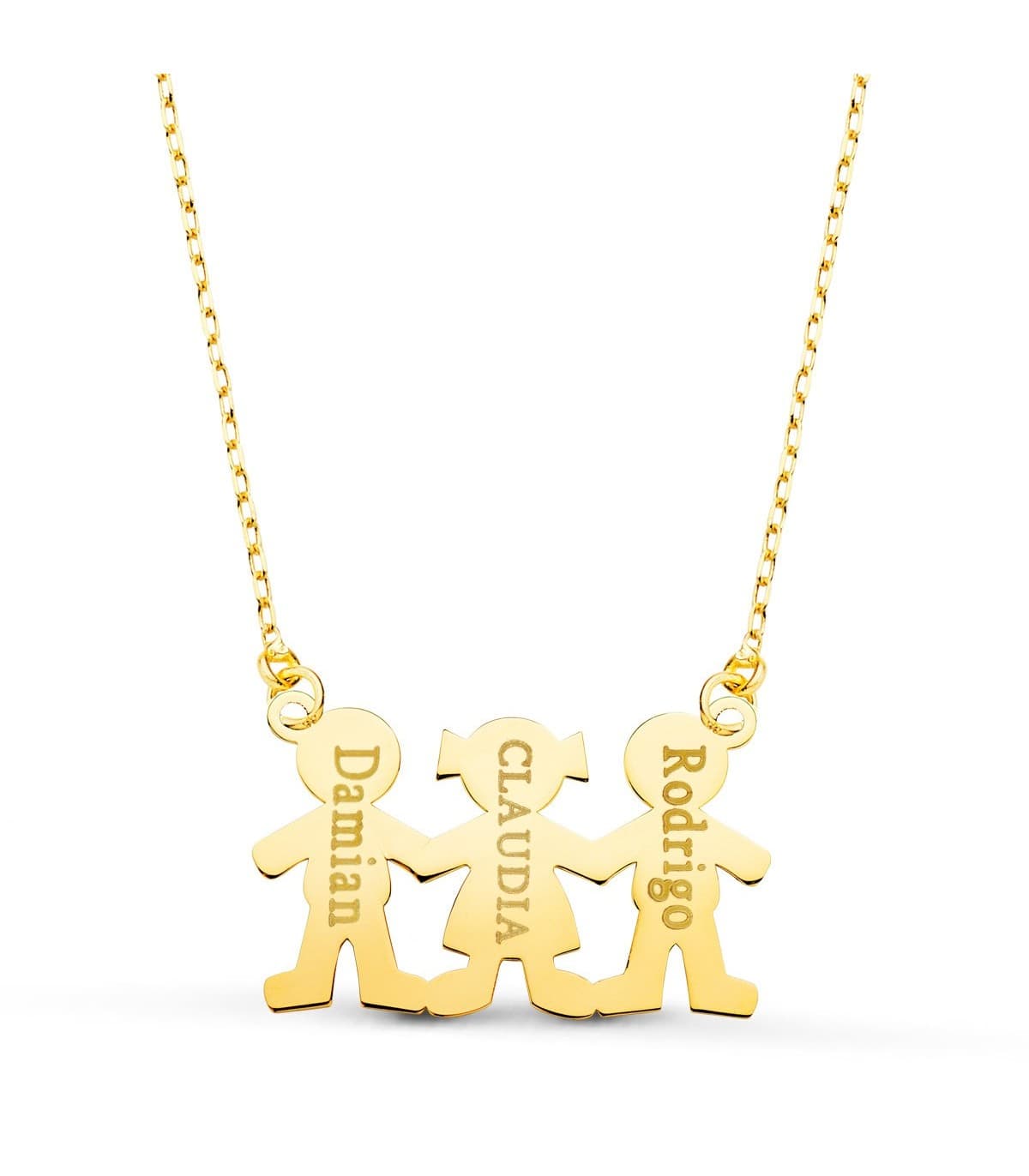 Collar personalizado silueta niños niñas Oro 18K colgante día de la made joyas mama collar con nombre