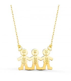 Collar personalizado silueta niño Oro 18K