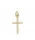 Croix zirconites roses brillants 18K