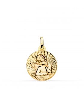 Medalla Oro 9k Angelito 14 mm