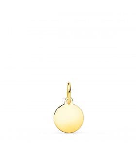 Médaille ronde Or 18K 8 mm pour graver initiales - Bijoux femme.