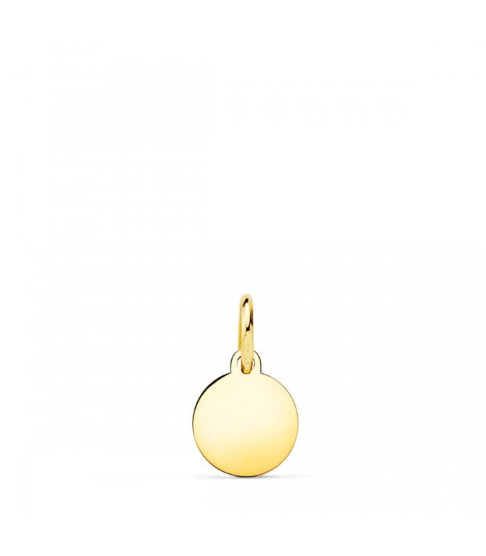 Colgante inicial Chapa Oro 18 Kilates 8 mm - colgantes personalizados mujer