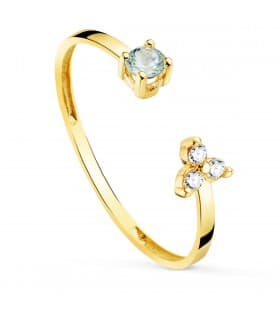 Anello Bardot oro 18kt Topazio e diamanti