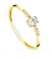 Diamantring mit Topas 750 Gelbgold P30165-OAAM