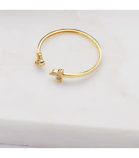 Anello in oro giallo con diamanti. Modello Connor in oro giallo 18 carati. 750/1000.
