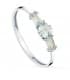 Anello QUEEN con pietre semi-preziose per donna, in oro bianco 18kt con Topazio azzurro, taglio baguette e princess