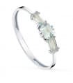 Anillo Queen Topacio Azul Oro Blanco 18K