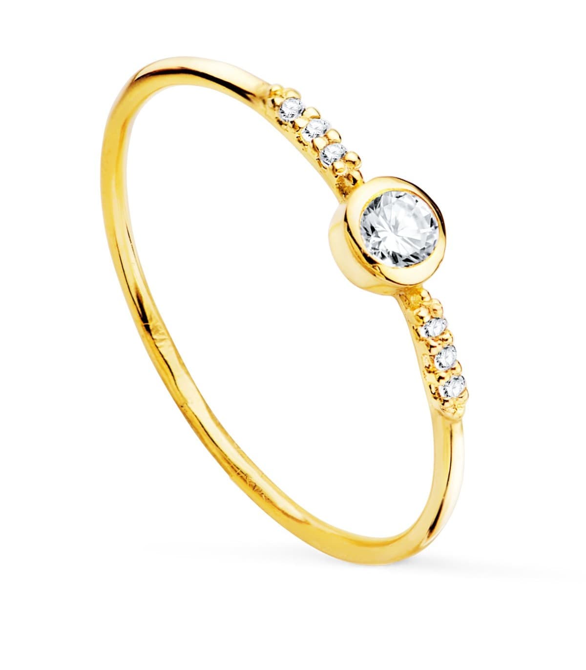 Solitär Topas weiß 19574-OATB | Verlobungsringe mit Edelstein, 750/18K Gelbgold
