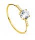 Ring mit weißem Topas 19575-OATB | Verlobungsringe für Damen, 750/18K Gelbgold