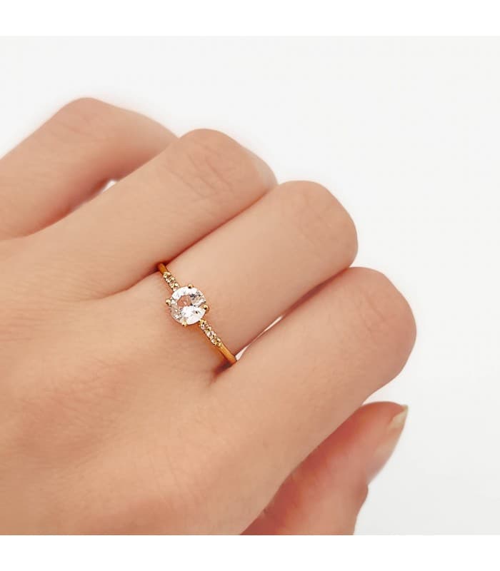 Ring mit weißem Topas 19575-OATB | Verlobungsringe mit Edelstein, 750/18K Gelbgold