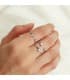 Anello con topazio azzurro quadrato princess, in oro bianco 18 kt - Gioielli da donna online
