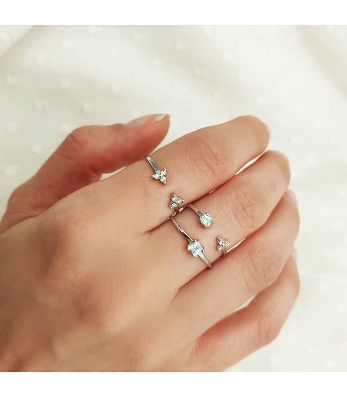 Bague Aigue-Marine Or Blanc 18K Turner