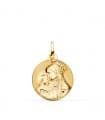 Medalla Virgen Divina Ternura Oro 18k 18mm Brillo