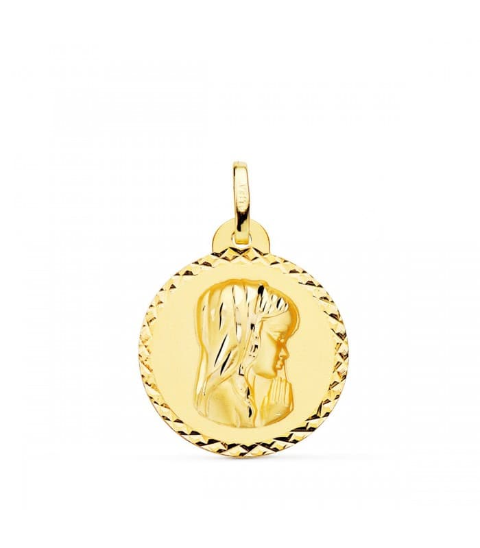 Medalla 18kt 20mm Virgen Niña Rezando Talla comprar regalos para la primera comunión