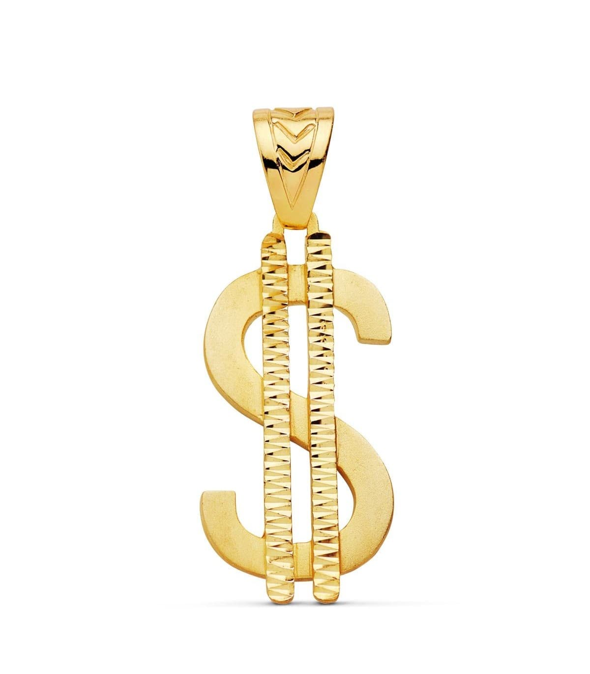 Dollar Anhänger aus 750er Massivgold 18 Karat für Herren, 41 x 21 mm