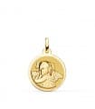 Médaille Ange Fille Or 18K 18mm Brillante