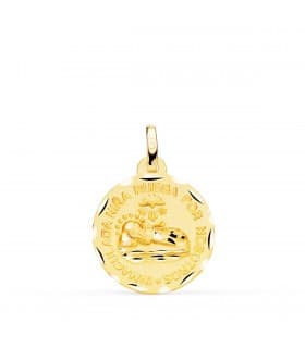 Medalla Virgen Inmaculada Niña Oro 18K 18MM Tallada