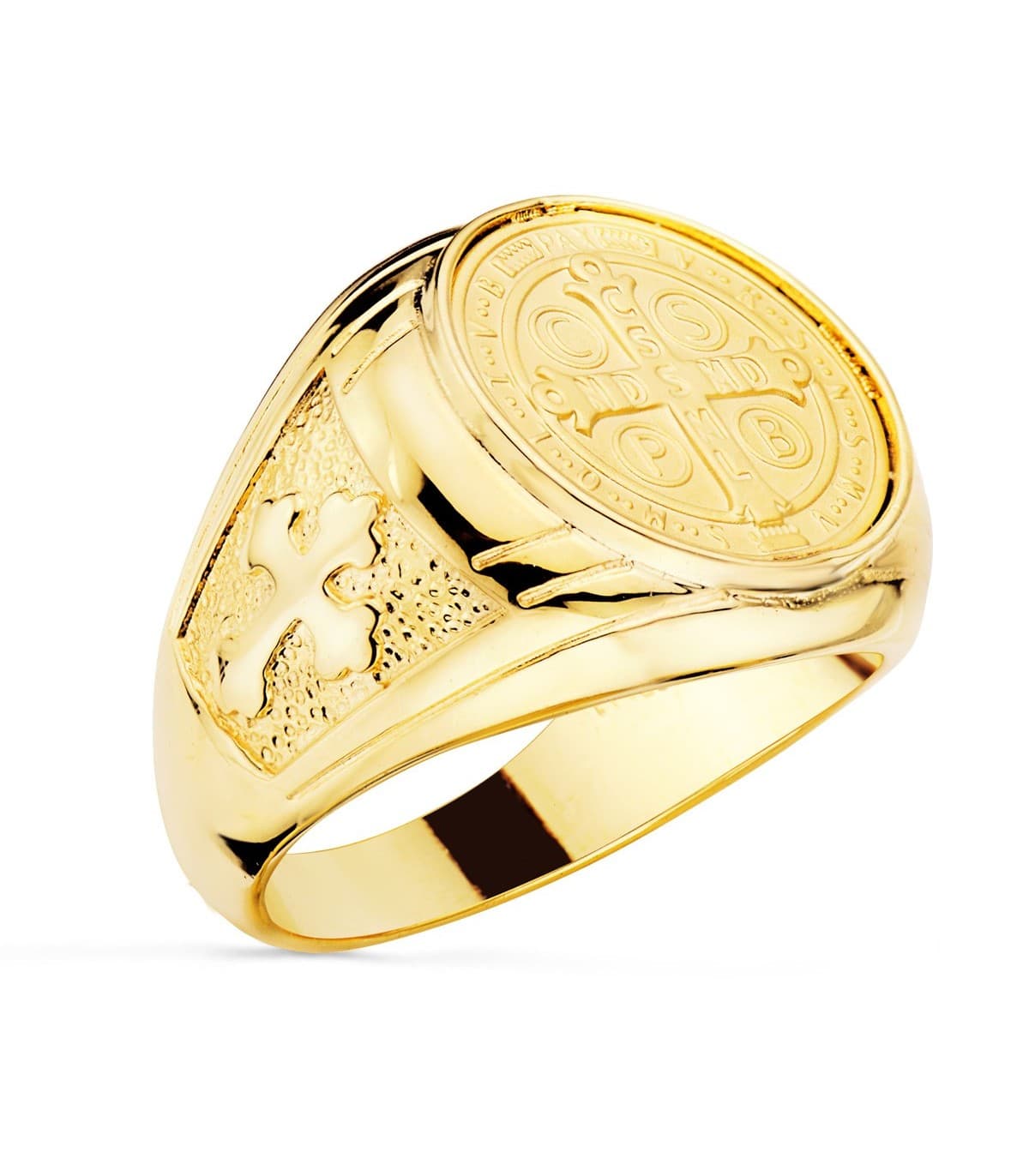 Sello Cruz San Benito Oro Amarillo 18K