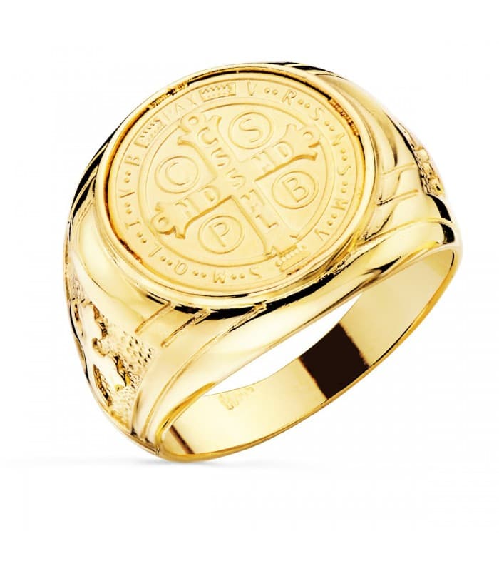 Sello Cruz San Benito Oro Amarillo 18K