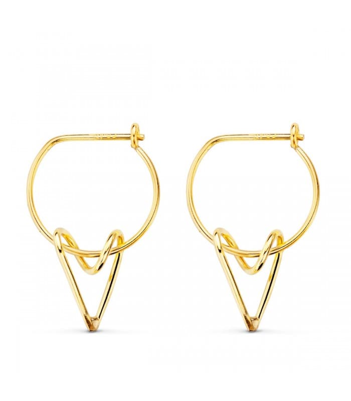 Pendientes Aros Glam Oro Amarillo 18K