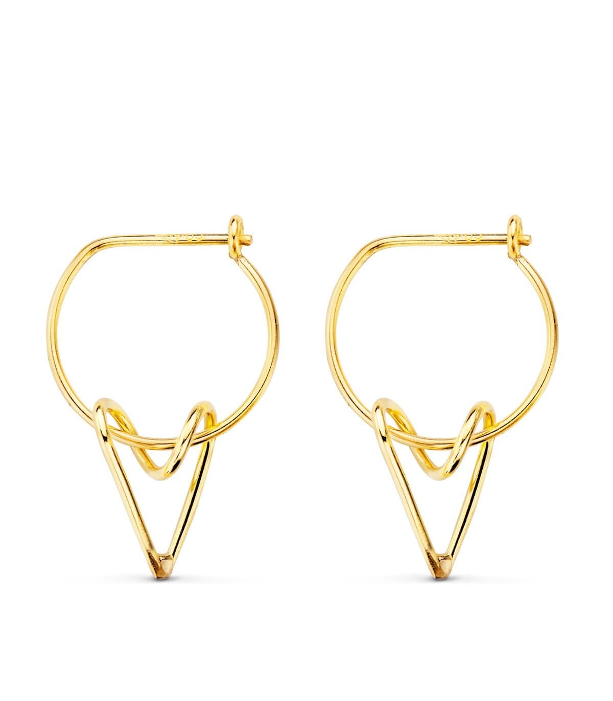 Pendientes Aros Glam Oro Amarillo 18K