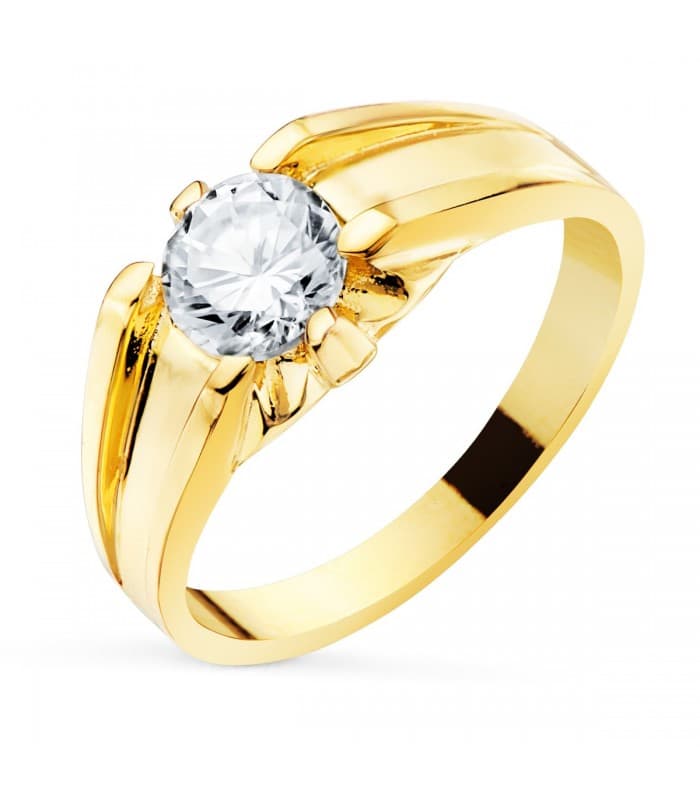 Solitario hombre César Amarillo Oro 18K