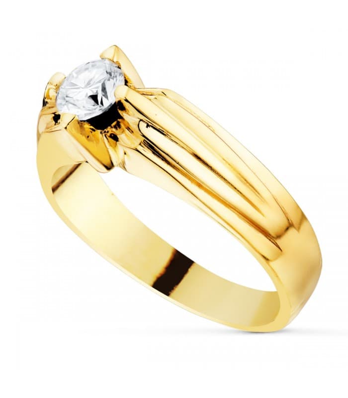 Solitario hombre Julio Amarillo Oro 18K