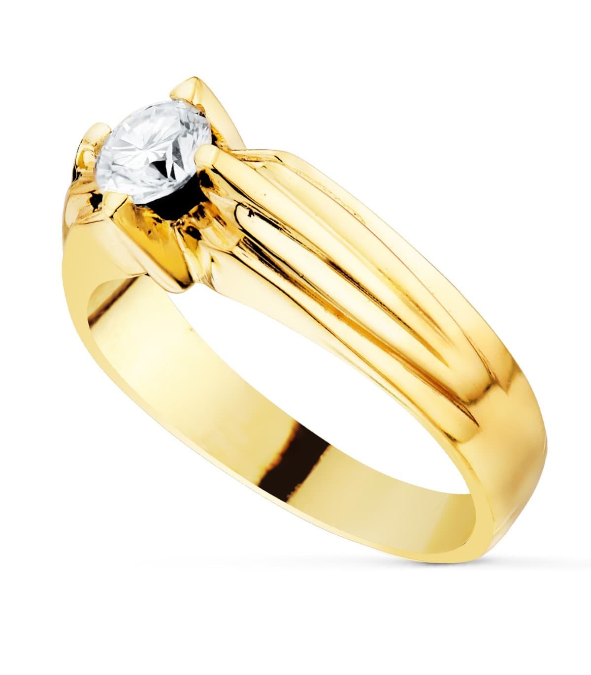 Solitario hombre Julio Amarillo Oro 18K
