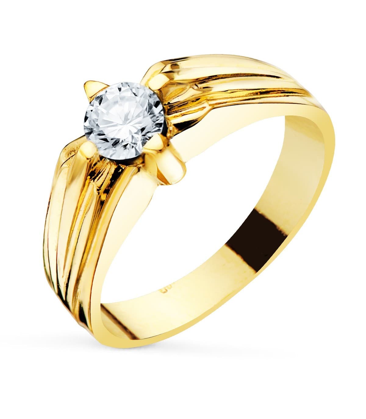 Solitario hombre Julio Amarillo Oro 18K