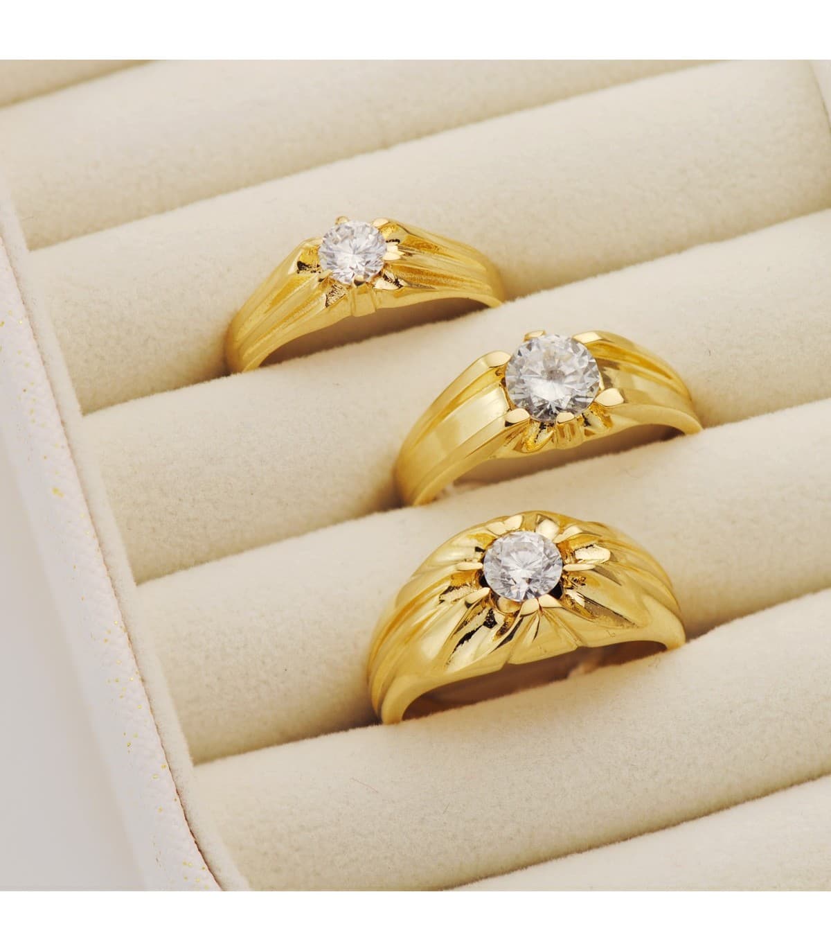 Solitario hombre Julio Amarillo Oro 18K