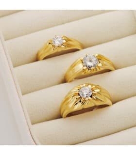 Solitario hombre Tommy Amarillo Oro 18K