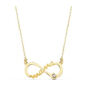Collana infinito "Mamá"  oro giallo 18kt