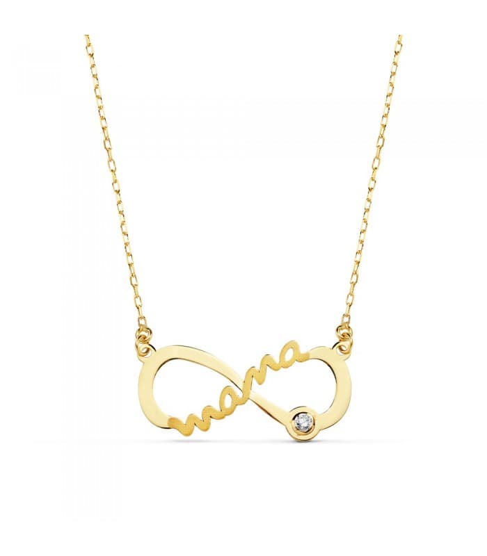 Collar Mamá Infinito Oro Amarillo 18K