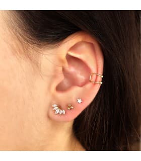 Pendiente piercing Oro Amarillo 18K Marquis piercing en la oreja tragus helix conch