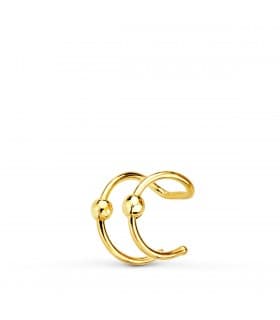 Ear Cuff Or Jaune 18K Billes. Piercings en or 750 pour femme.