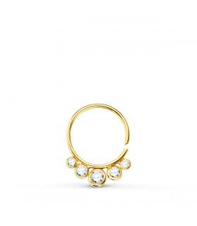 Piercing Aro Zircon Oro Amarillo 18K