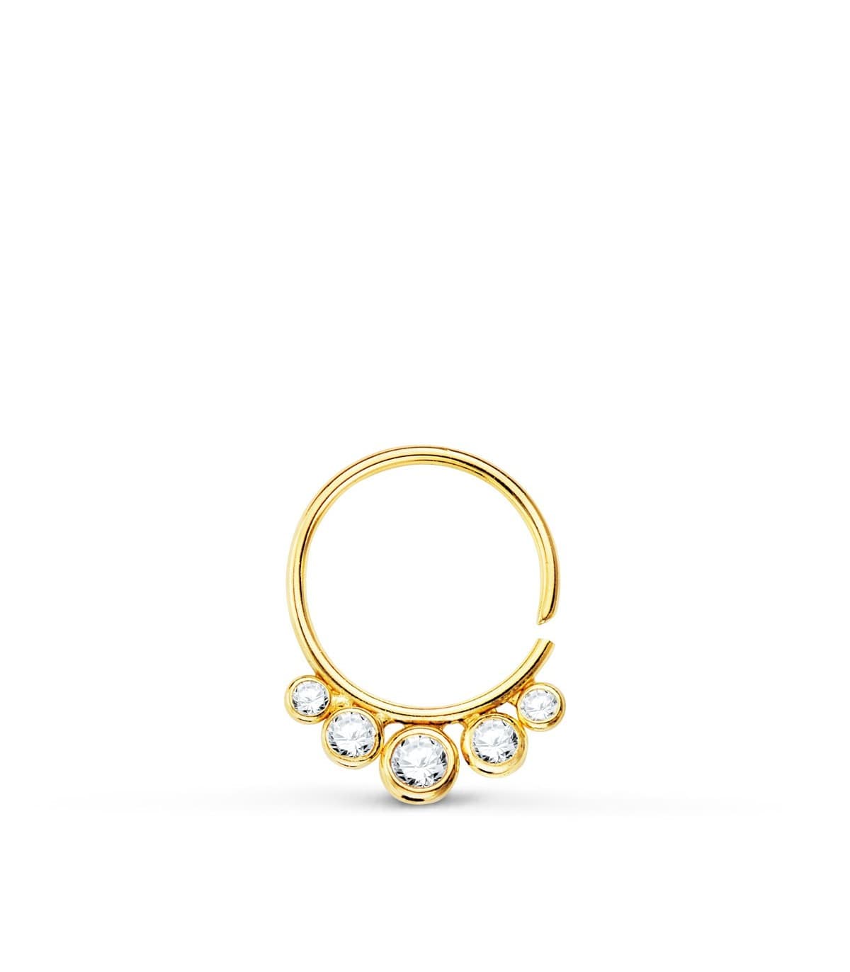 Piercing Aro Zircon Oro Amarillo 18K