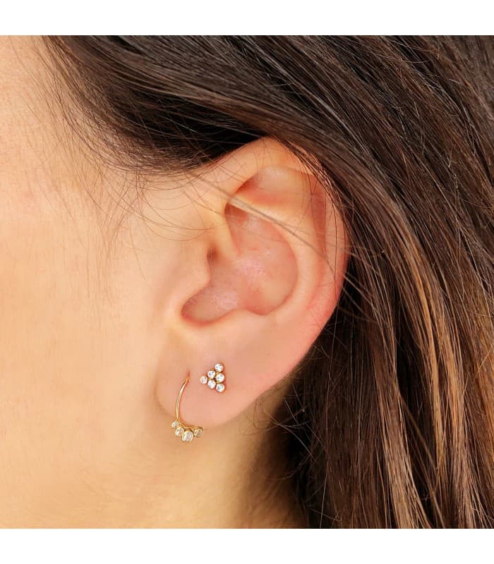 Piercing Créole Zircon Or Jaune 18K