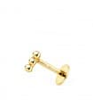 Piercing mini barrita bolitas Oro Amarillo 18K